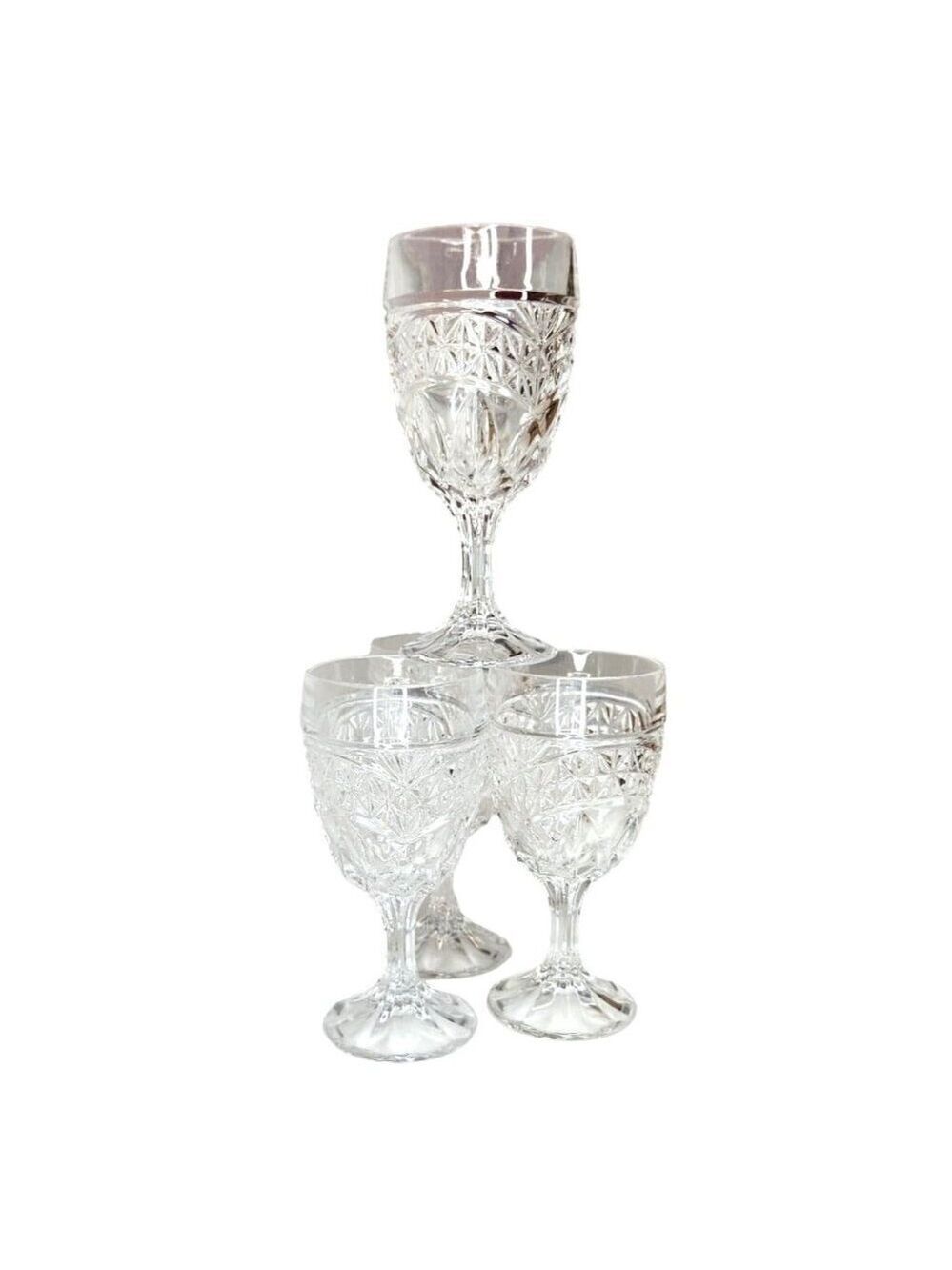 Vintage Set Of 4 Crystal d'Adriana LUNA 6 inch Water Goblets/Wine Glasses
